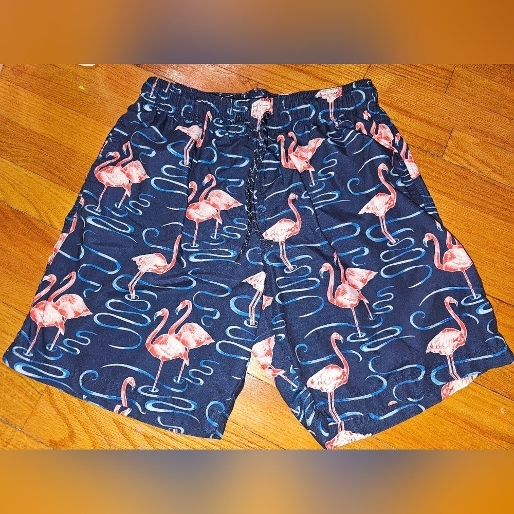 ✨ George Mens Flamingo Swim Trunks SZ 32-34 🦩
